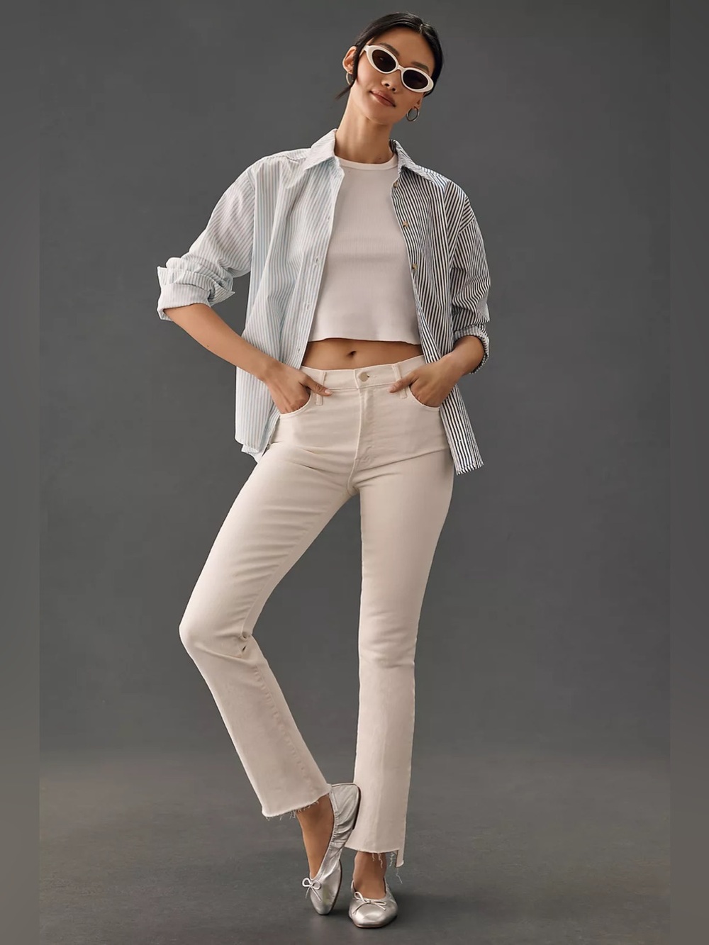 MOTHER The Insider Crop Step Fray Jeans